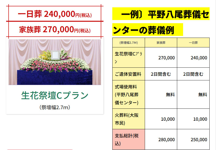 生花祭壇Cプラン