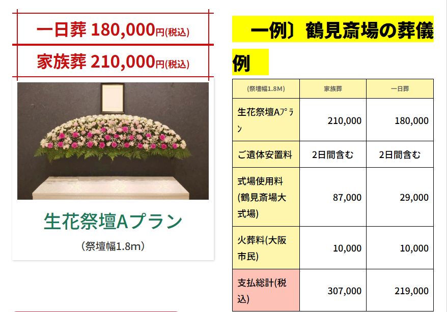 生花祭壇Aプラン